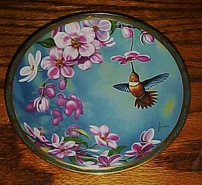 Rufous Hummingbird and Apple blossoms plate C Nelson