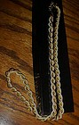 Vintage Trifari gold link necklace w/  faux seed pearls