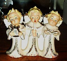 Vintage Japan angel Christmas carolers trio planter