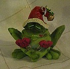 Russ Toadily Yours frog with mistletoe figurine MIB
