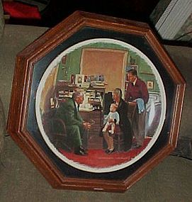 Framed Rockwell Plate The Country Doctor by Gorham
