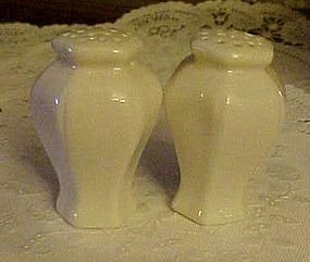 White porcelain salt and pepper shakers