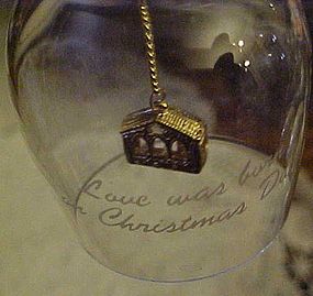 Crystal bell with gold manger clacker, Love was born...
