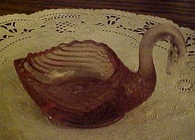 L G Wright rose pink swan salt cellar salt dip