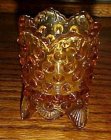 Fenton amber hobnail toothpick holder #3795