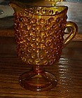 Fenton amber hobnail pedestal foot creamer