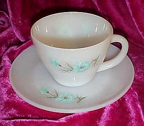 Fire King Bonnie Blue cup and saucer