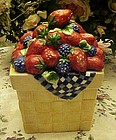 Basket of strawberries and blackberries cookie jar