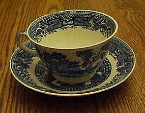 Swinnertons blue Old Willow cup n' saucer Staffordshire