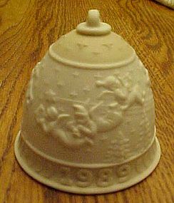 Lladro 1989 Christmas angels porcelain bell