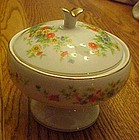 Lefton LEF72 covered  bowl orange blue yellow flowers