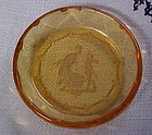 Czechoslovakia amber intaglio Classic cut salt dip