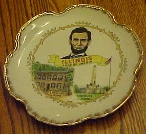 Vintage Illinois Land of Lincoln souvenir plate