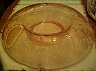 Cambridge pink oval medallion rolled console bowl #3065
