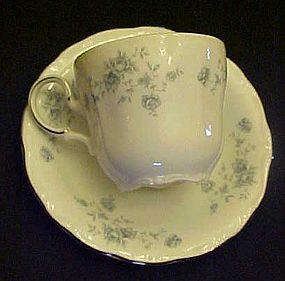 Haviland Bavaria Blue Garland flat cup and saucer