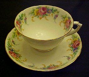 Tuscan bone china cup and saucer Garland pattern