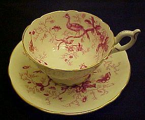 Coalport bone china Cairo cup and saucer set Pink