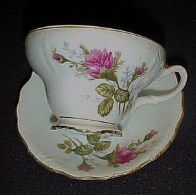 Vintage  Moss Rose demitasse cup and saucer  Japan