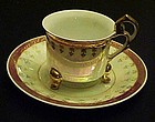 Fancy lustre three toes feet legs tea cup and saucer set
