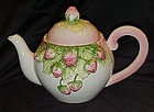 Hand painted strawberry teapot