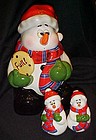 Thats Kooky Snowman cookie jar with matching shakers