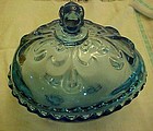 Tiara Blue egg covered candy dish by Indiana Glass