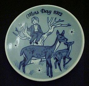 Mors Dag 1972 limited ed delft plate Porsgrunds Norway