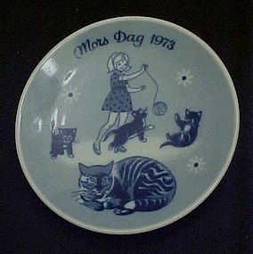 1973 Mors Dag limited ed delft plate Porsgrunds Norway