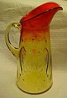 Vintage mold blown  Amberina pitcher with eagle