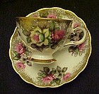 Vintage Napco cup and saucer set  white and pink roses