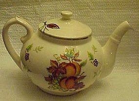 Vintage oven-proof  teapot with fruits pattern