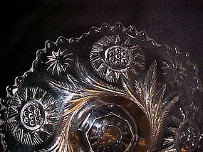EAPG Us Glass Solar Feather Swirl footed candy  1908