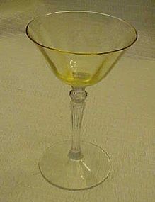 Fostoria topaz optic bowl clear stem wine glass 5099