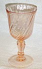 Cris D' Arques / Durand Rosaline pink swirl wine goblet