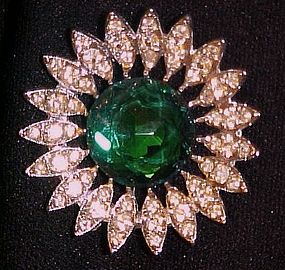 Sarah Coventry Kathleen emerald rhinestone pin