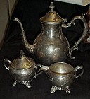 F.B. Rogers 1883  silverTea pot creamer and sugar set