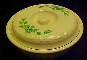 HLC Oven Serve Ivory covered casserole  green flowers