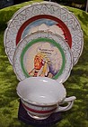 Old souvenir Indian Chief mini plate cup and saucer set