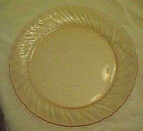 Arcoroc France pink swirl Torsade glass dinner plate 9"