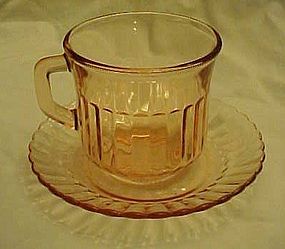 Forte Crisa  Mexico pink glass cup and saucer