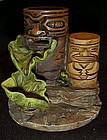 Tiki totem fish tank fountain figurine