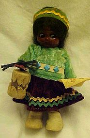 Old Carlson Navajo Princess doll googly eyes and tags