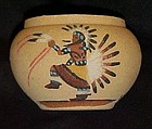 American Indian sand painted eagle Dancer bowl  JY