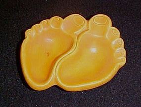 Vintage pottery feet mini ashtray