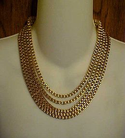 Great Monet designer chunky link 5 strand bib necklace