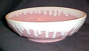 Amazing  large Winart mid century pink drip salad bowl