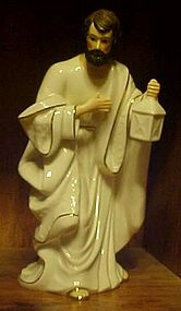 Large white porcelain w/ gold Joseph nativity figurine