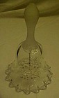 Ruffled petticoat glass bell white flowers clear/frost