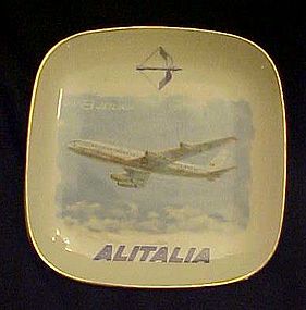 Verbano DC8 Jetliner souvenir ashtray Alitalia Airlines