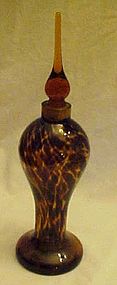 Tortoise shell art glass perfume bottle